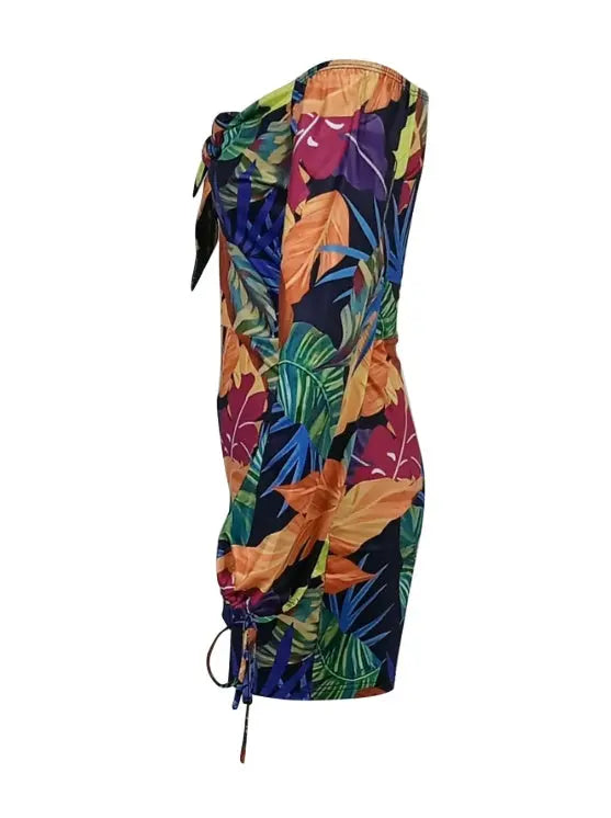 Ladies' Long Sleeved Elegant And Fashionable Plant Printed Cuffs With Drawstring Design, Chest Strap, Jumpsuit MR. BIGGZ SHOP