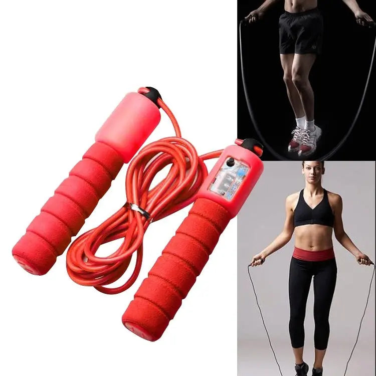 Jump Rope with Built-In Counter in Red - MrBiggz Fitness Shop