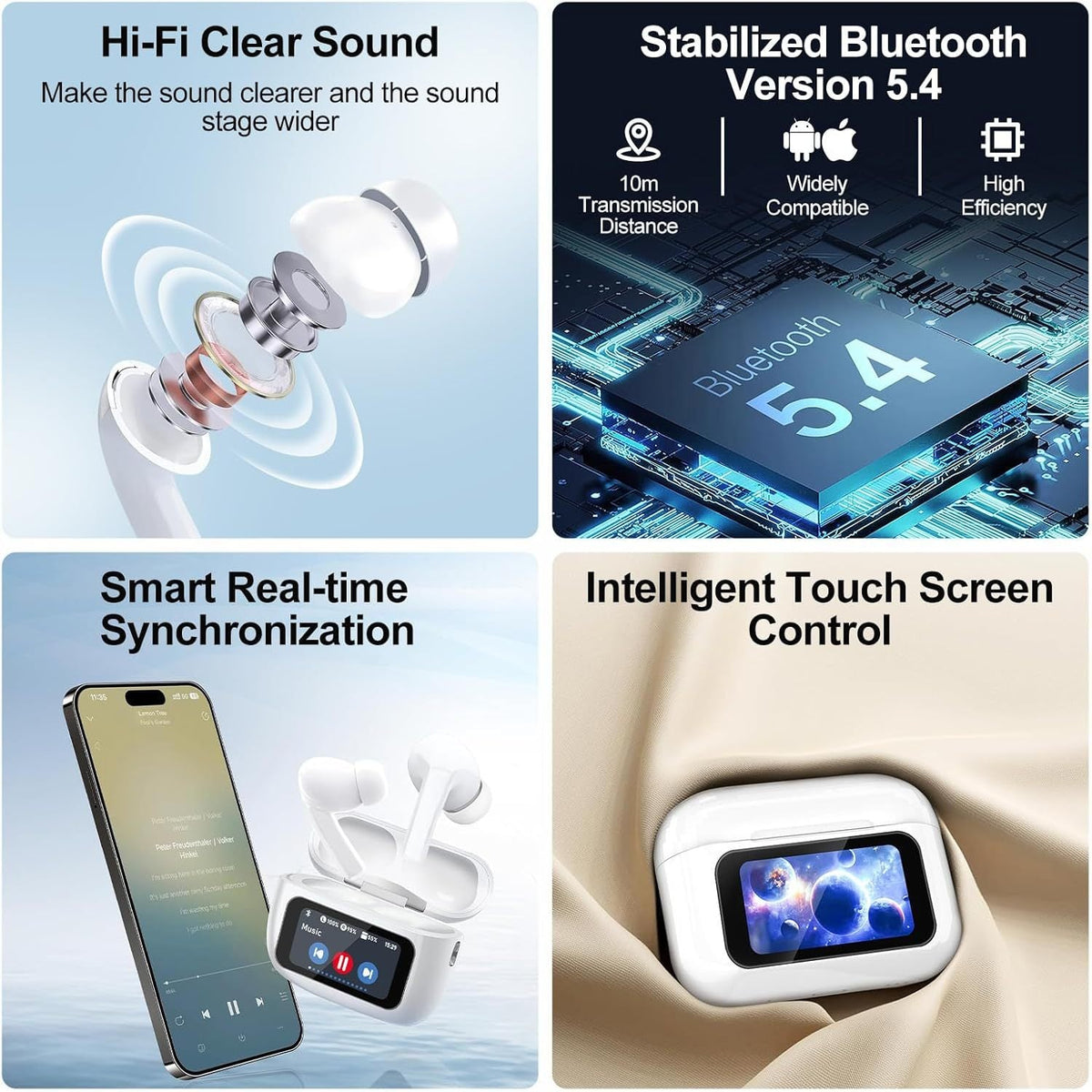 Noise-Cancelling Bluetooth 5.4 Workout Earbuds, view 8 - MrBiggz Fitness Shop