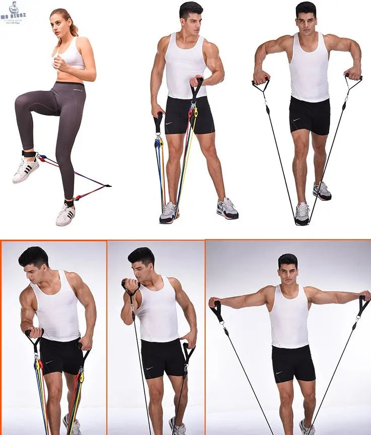 11-Piece Resistance Band Set, view 6 - MrBiggz Fitness Shop