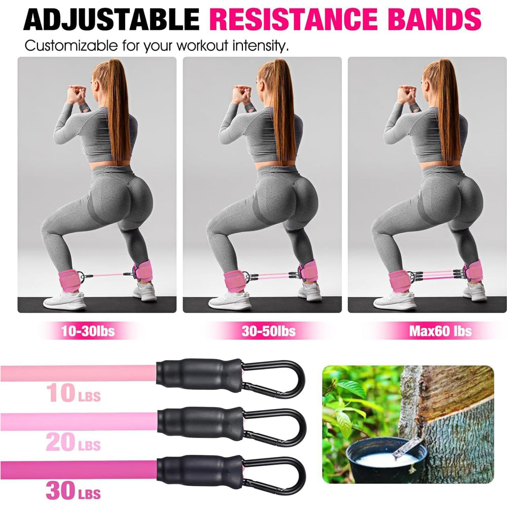Ankle Resistance Bands With Cuffs For Women & Men,Adjustable Leg Workout Bands For Kickbacks, Booty Lift For Home Gym MrBiggz Shop