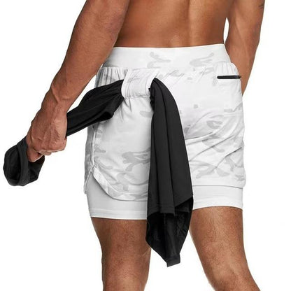 2 in 1 Quick Dry Breathable Active Gym Workout Shorts