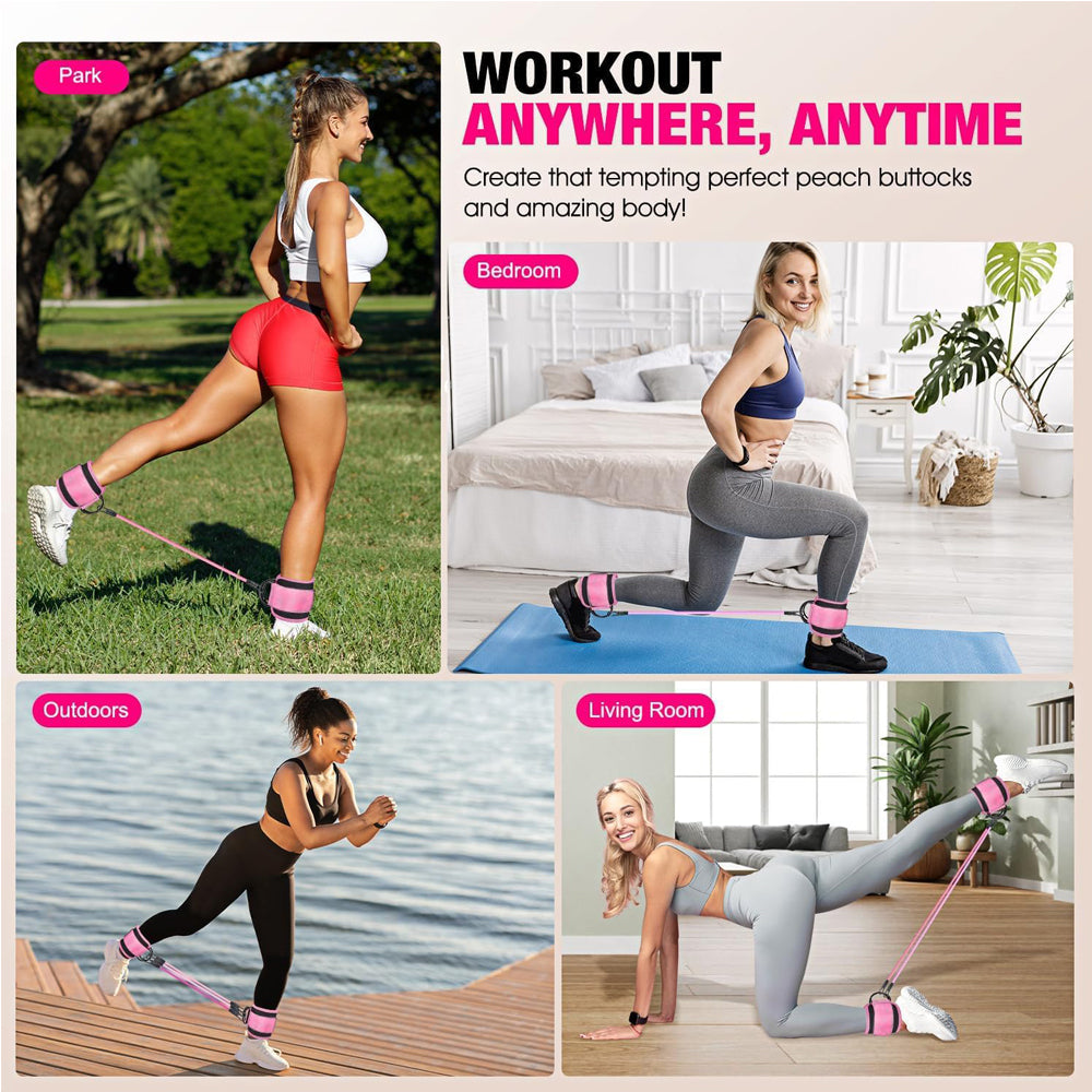 Ankle Resistance Bands With Cuffs For Women & Men,Adjustable Leg Workout Bands For Kickbacks, Booty Lift For Home Gym MrBiggz Shop