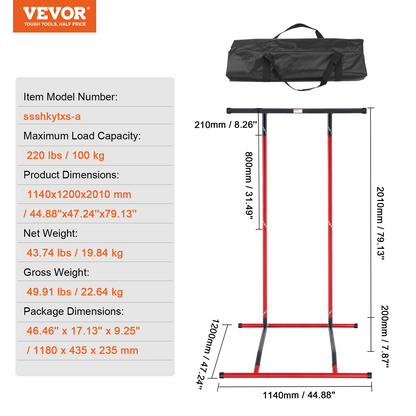 VEVOR Power Tower Dip Station - Adjustable Height, Multi-Function Strength Training Equipment