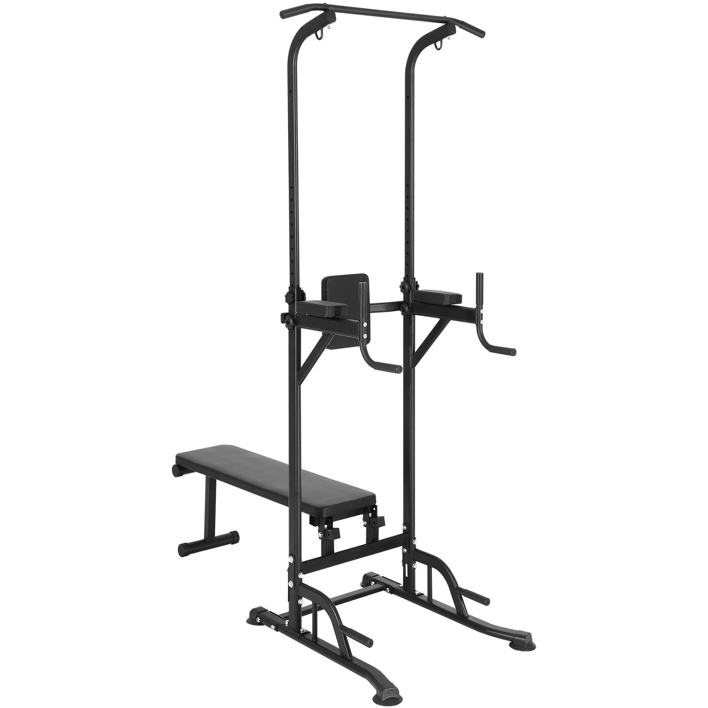 VEVOR Power Tower with Bench - Adjustable Pull Up Bar Stand Dip Station & Detachable Bench - Multi-Function Home Gym Strength Training Fitness Equipment