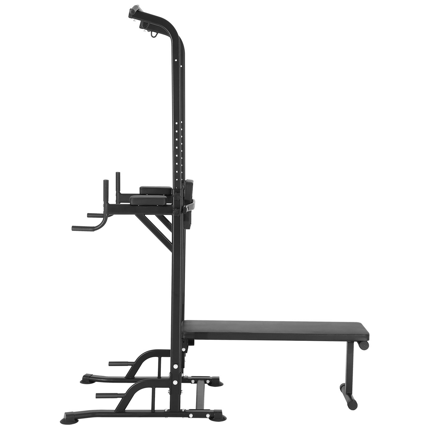 VEVOR Power Tower with Bench - Adjustable Pull Up Bar Stand Dip Station & Detachable Bench - Multi-Function Home Gym Strength Training Fitness Equipment