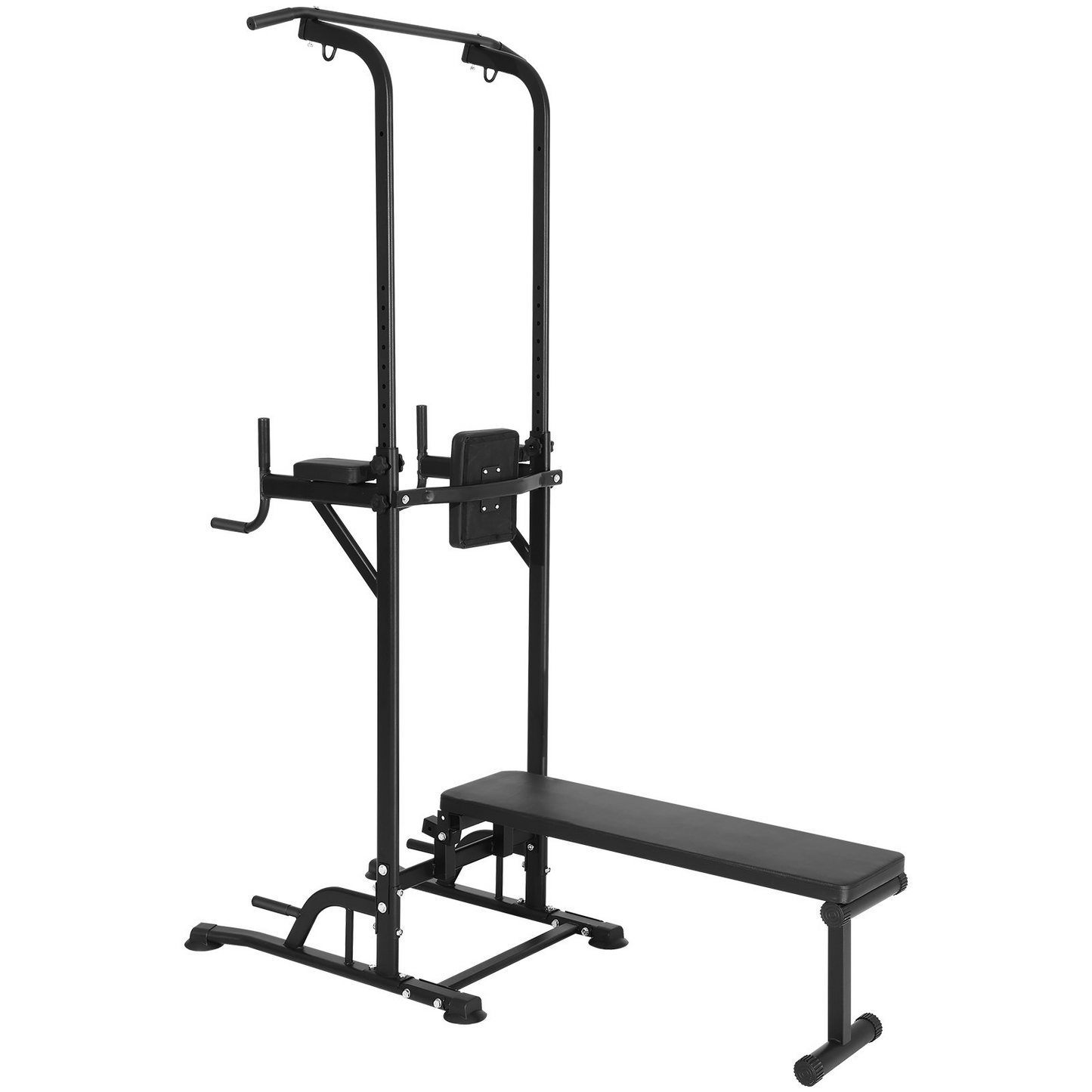 VEVOR Power Tower with Bench - Adjustable Pull Up Bar Stand Dip Station & Detachable Bench - Multi-Function Home Gym Strength Training Fitness Equipment