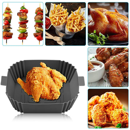 Air Fryer Silicone Pot Basket Liners Non-Stick Safe Oven Baking Tray Accessories