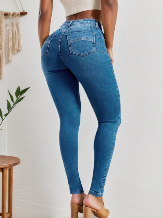 Four Season Versatile Tight Jeans, High Elasticity Slim Fit Comfortable And Fashionable, Classic Solid Color Design, Suitable For Both Casual And Formal Wear, Women's Jeans And Clothing MrBiggz Shop
