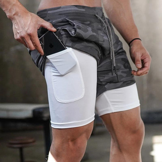 2 in 1 Quick Dry Breathable Active Gym Workout Shorts