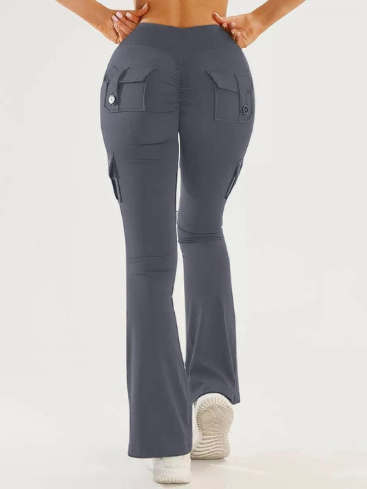 Cross-Border Yoga Tight-Fitting Yoga Pants Outdoor Sports Fitness Multi-Pocket Yoga Long Pants Flared Pants Cargo Pants For Women Sell My Stuff