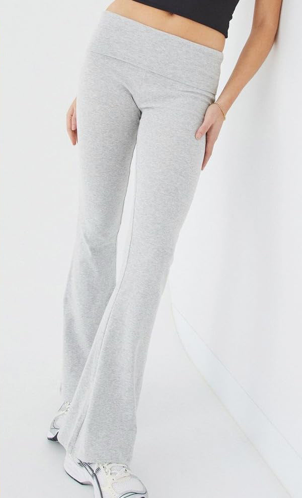 Casual Solid Color Slim Fit Two-piece Pants Set, Short Sleeved Round Neck T-shirt And Tight Flared Pants Sports Pants Clothing, Women's Clothing MrBiggz Shop