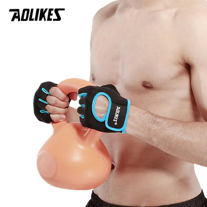 AOLIKES  Men And Women Half Finger Sports Fitness Exercise Training Wrist Gloves Anti-slip