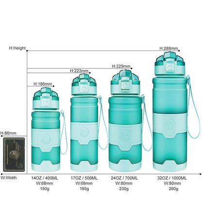 ZORRI Water Bottles Sport BPA Free Portable Leak-proof Gym Outdoor Travel Hiking Bicycle Bottle Water