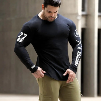 Men Skinny Long Sleeve Quick Dry Bodybuilding Clothing