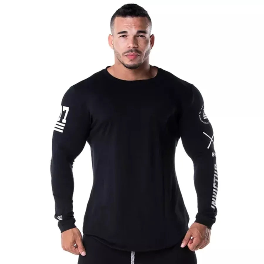 Men Skinny Long Sleeve Quick Dry Bodybuilding Clothing