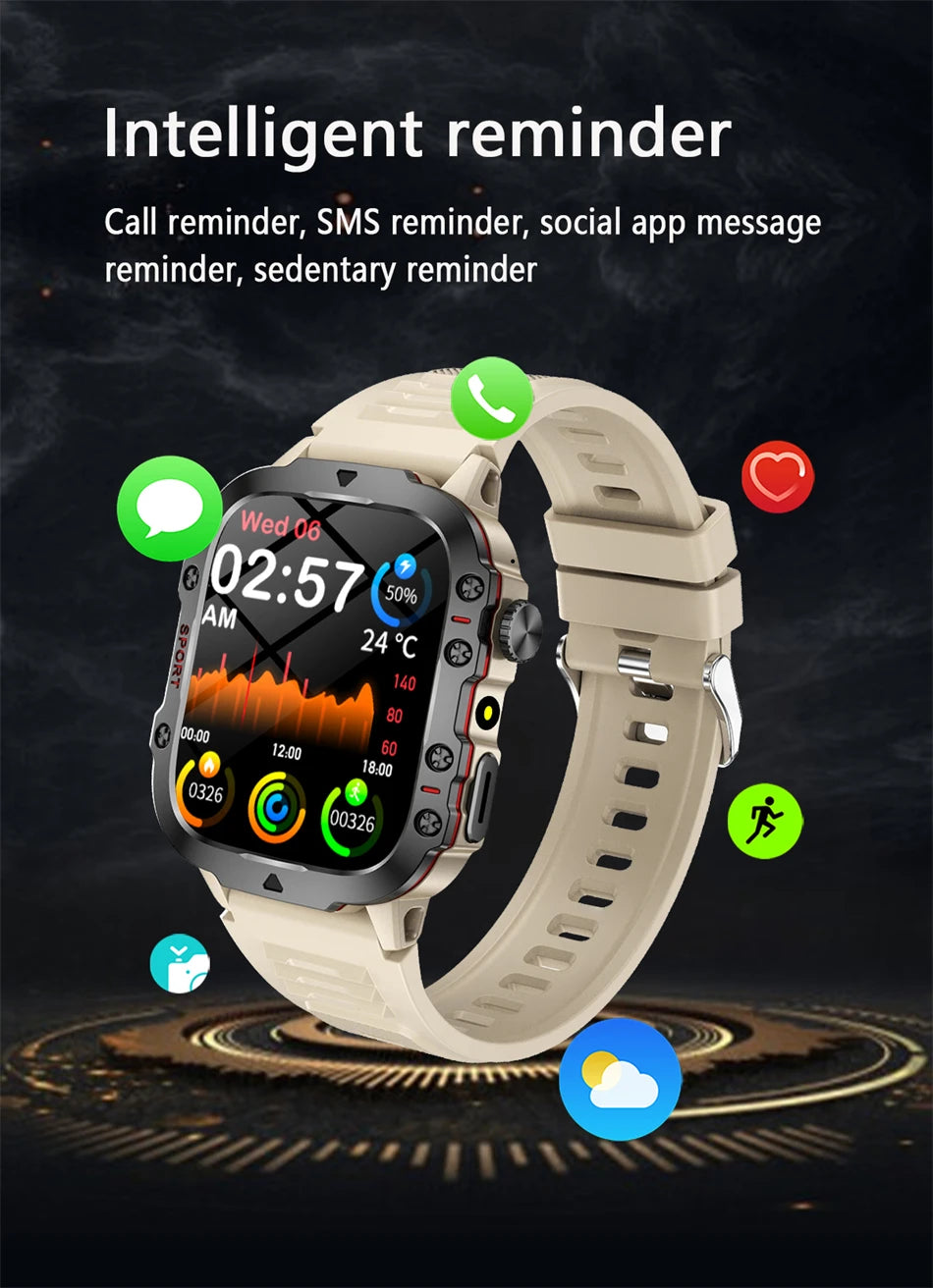 New For Huawei Xiaomi Military GPS Track Smart Watch Men Flashlight Waterproof Outdoor Sport Tracker Bluetooth Call Smartwatch