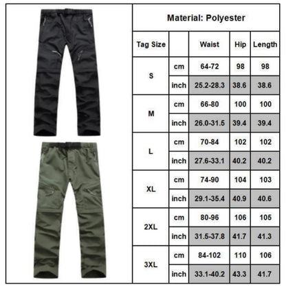 New Men'S Fashion Convertible Quick Dry Zip Outdoor Hiking Pants Jogging Running Breathable Trousers Shorts