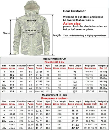 Special Tactical Hooded Jacket Camo Waterproof Multiple Pockets