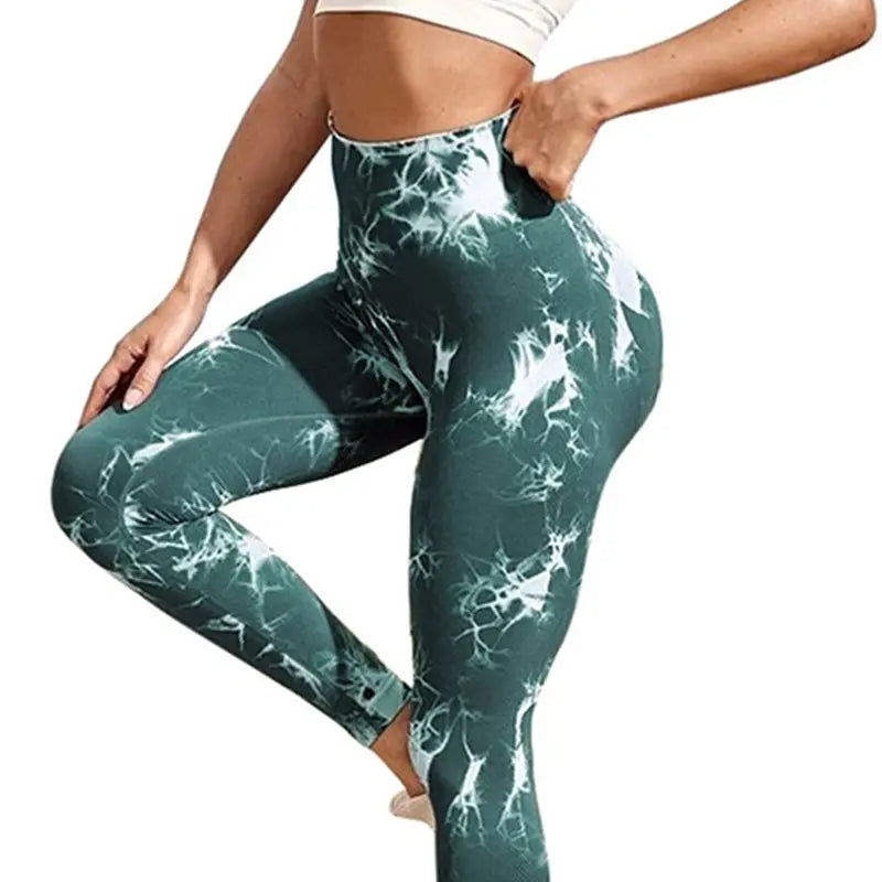 Seamless Tie Dye Leggings Push up High waist Sport Pants Women Clothing