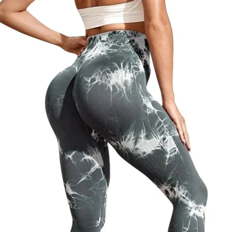 Seamless Tie Dye Leggings Push up High waist Sport Pants Women Clothing