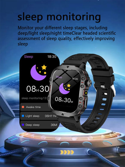 New For Huawei Xiaomi Military GPS Track Smart Watch Men Flashlight Waterproof Outdoor Sport Tracker Bluetooth Call Smartwatch