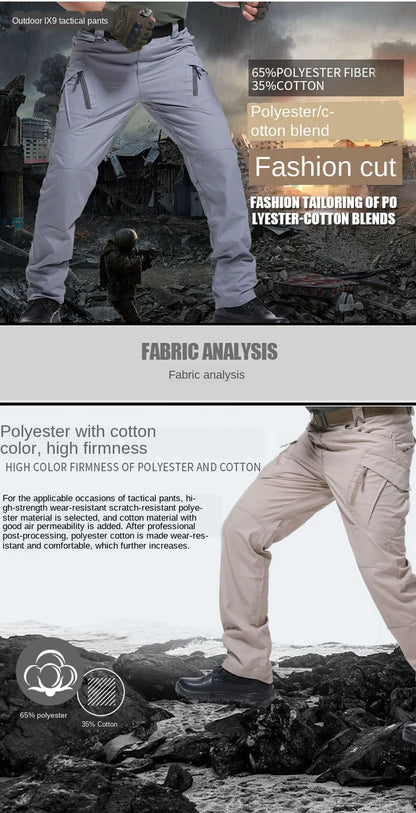 Military Tactical Pants Mens Multiple Pocket Waterproof Cargo Trousers Male SWAT Combat Breathable