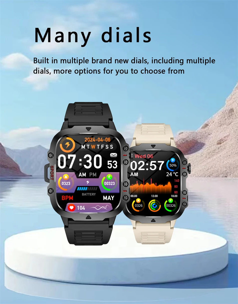 New For Huawei Xiaomi Military GPS Track Smart Watch Men Flashlight Waterproof Outdoor Sport Tracker Bluetooth Call Smartwatch