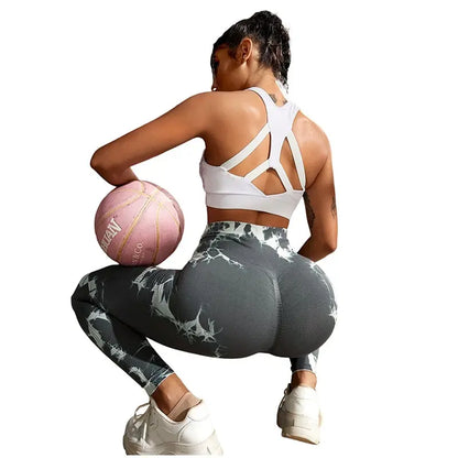 Seamless Tie Dye Leggings Push up High waist Sport Pants Women Clothing