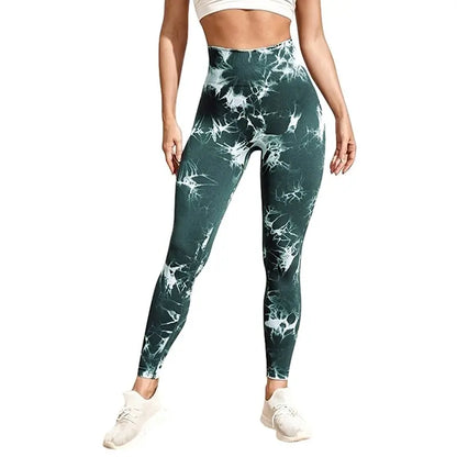 Seamless Tie Dye Leggings Push up High waist Sport Pants Women Clothing