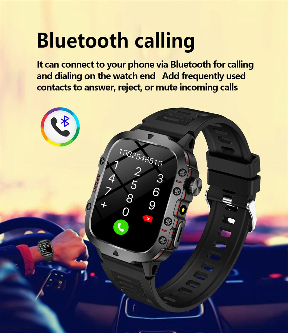 New For Huawei Xiaomi Military GPS Track Smart Watch Men Flashlight Waterproof Outdoor Sport Tracker Bluetooth Call Smartwatch