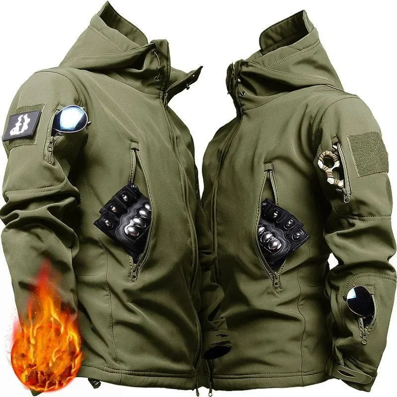 Special Tactical Hooded Jacket Camo Waterproof Multiple Pockets