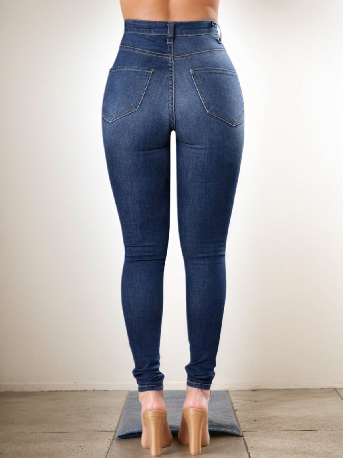 Women's High-Waist Distressed Skinny Jeans, view 5 - MrBiggz Fitness Shop