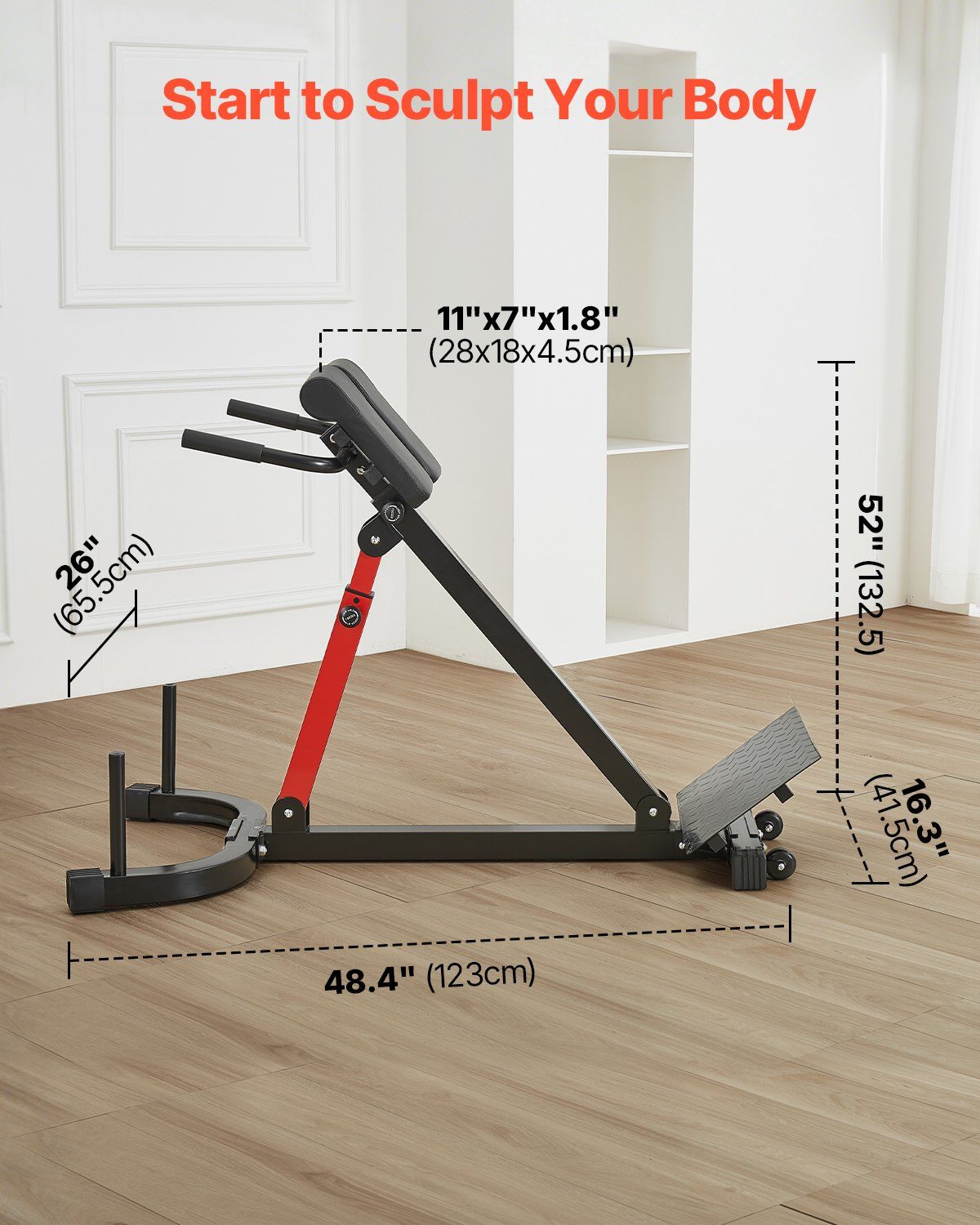 Adjustable Roman Chair Hyperextension Bench, view 7 - MrBiggz Fitness Shop