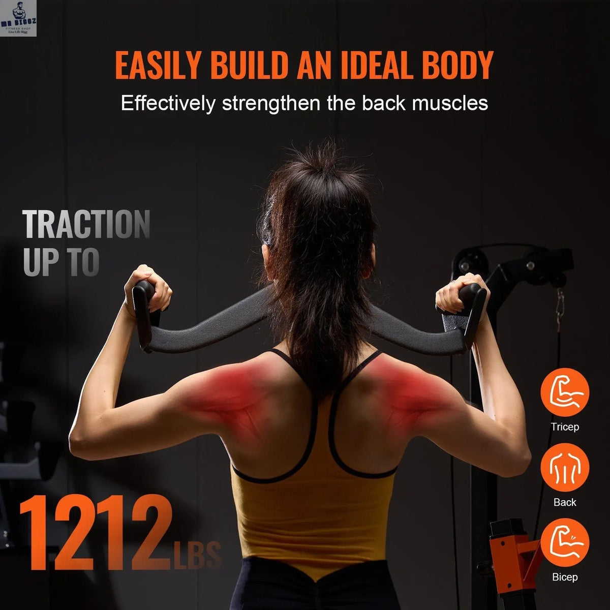 Lat Pulldown & Tricep Cable Attachment, view 6 - MrBiggz Fitness Shop