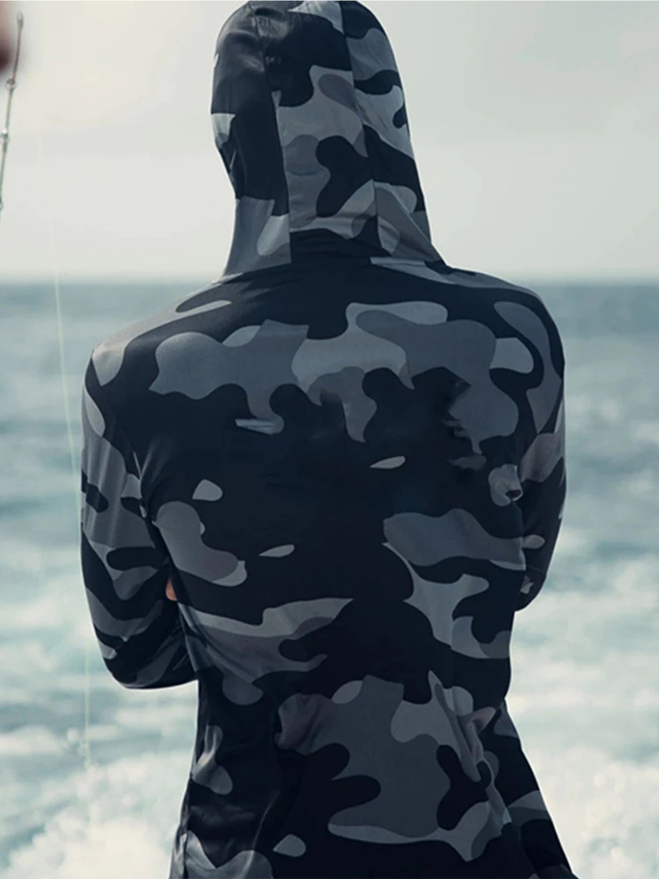 Fishing Hoodie Face Mask Neck Cover Sailing Shirt Summer Men Long Sleeve Sun Protection Hunting Jersey Camisa De Pesca Performance Fish Gear Beach Tops Wear Climbing Uniform MrBiggz Shop