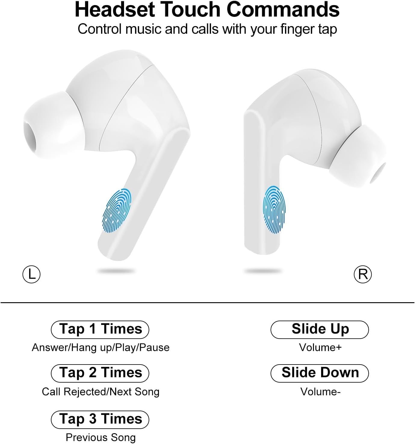 Wireless Earbuds, 5.4 Bluetooth Headphones With Touch Screen Ear Buds, ANC ENC Noise Cancelling Earbuds Headphones With Microphone, Wireless Bluetooth In Ear Earphones For Android IOS Phones MrBiggz Shop