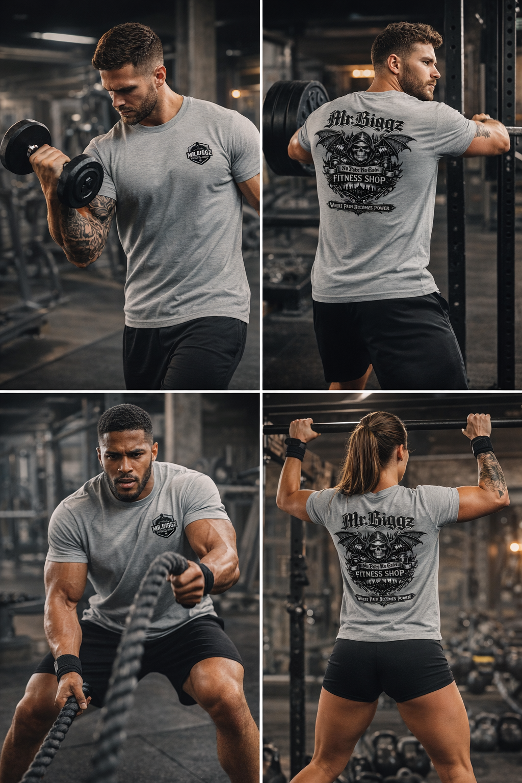 Gothic Graphic Gym Tees for Men, view 2 - MrBiggz Fitness Shop