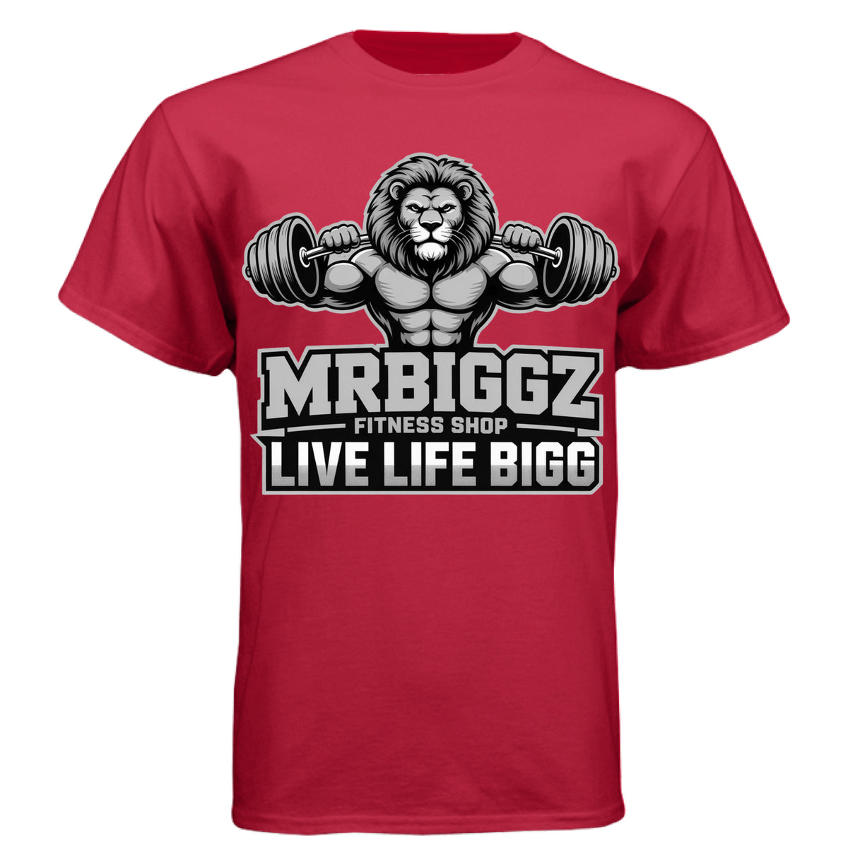 King of the Iron Jungle Gym Tee in Red - MrBiggz Fitness Shop
