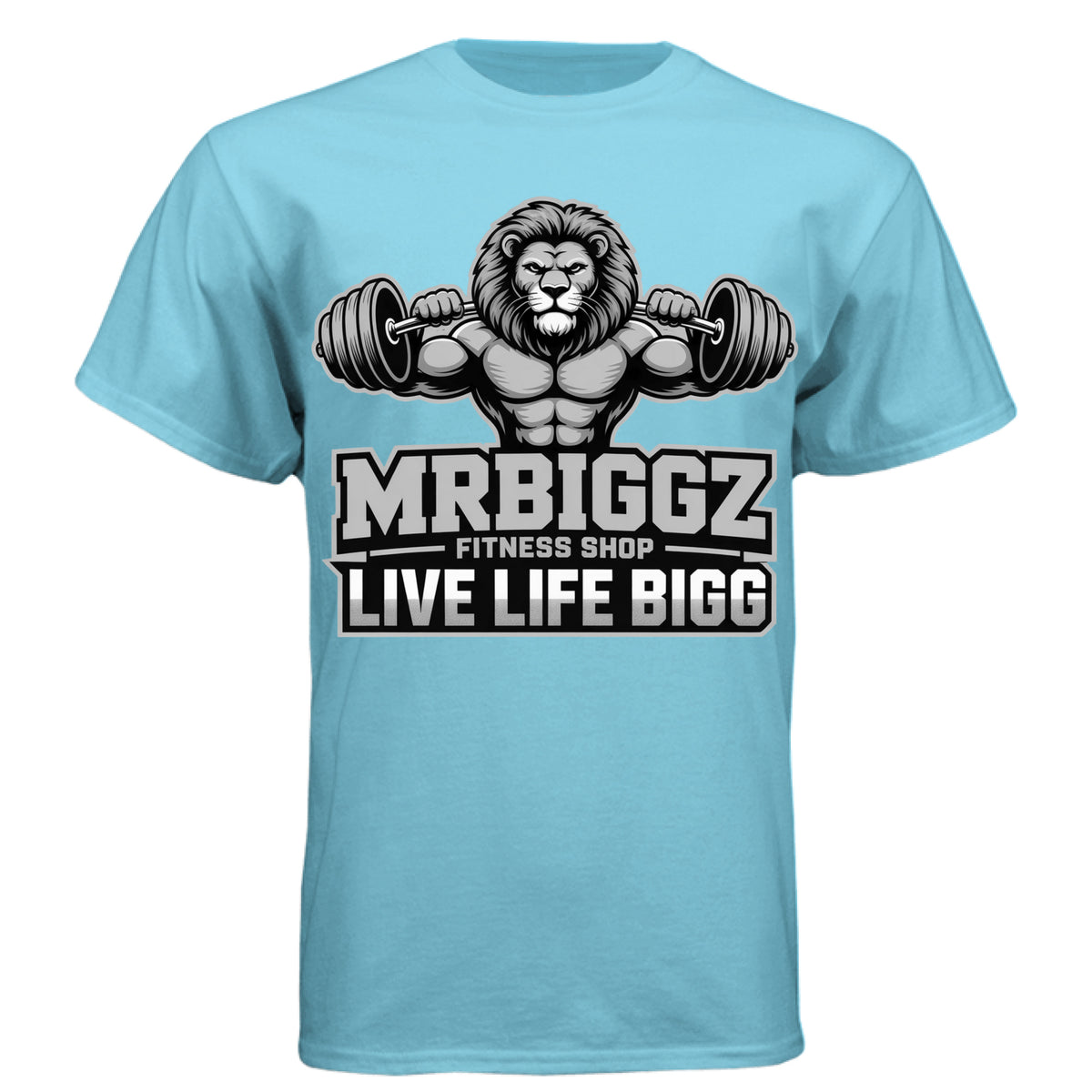 King of the Iron Jungle Gym Tee in Tahiti Blue - MrBiggz Fitness Shop