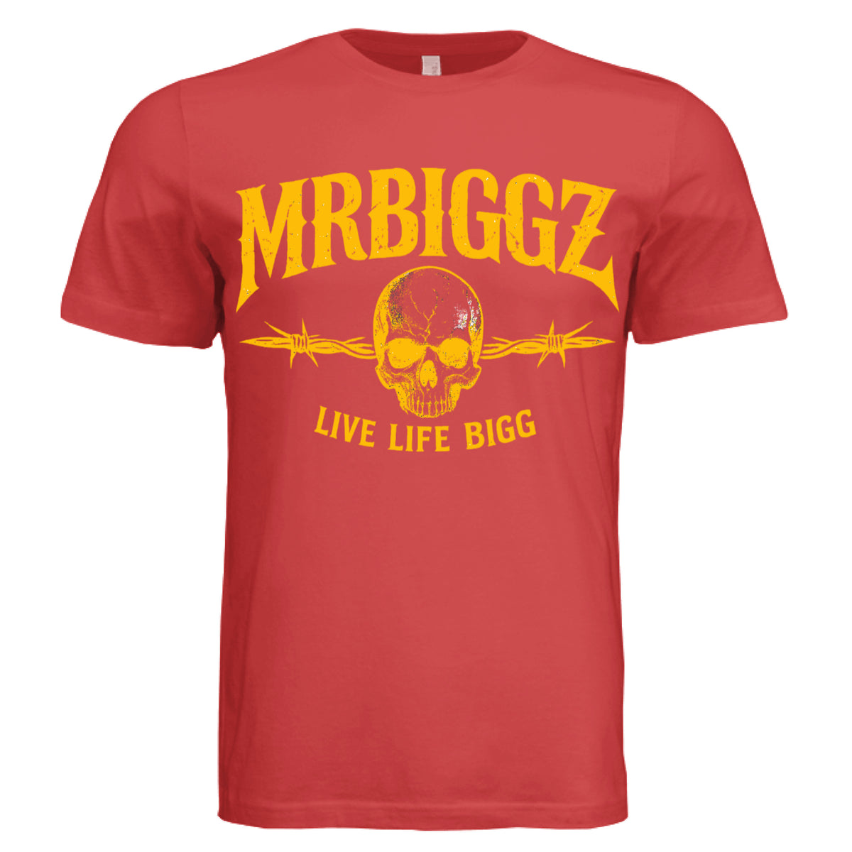 Skull Graphic Gym T-Shirt for Men in Red - MrBiggz Fitness Shop