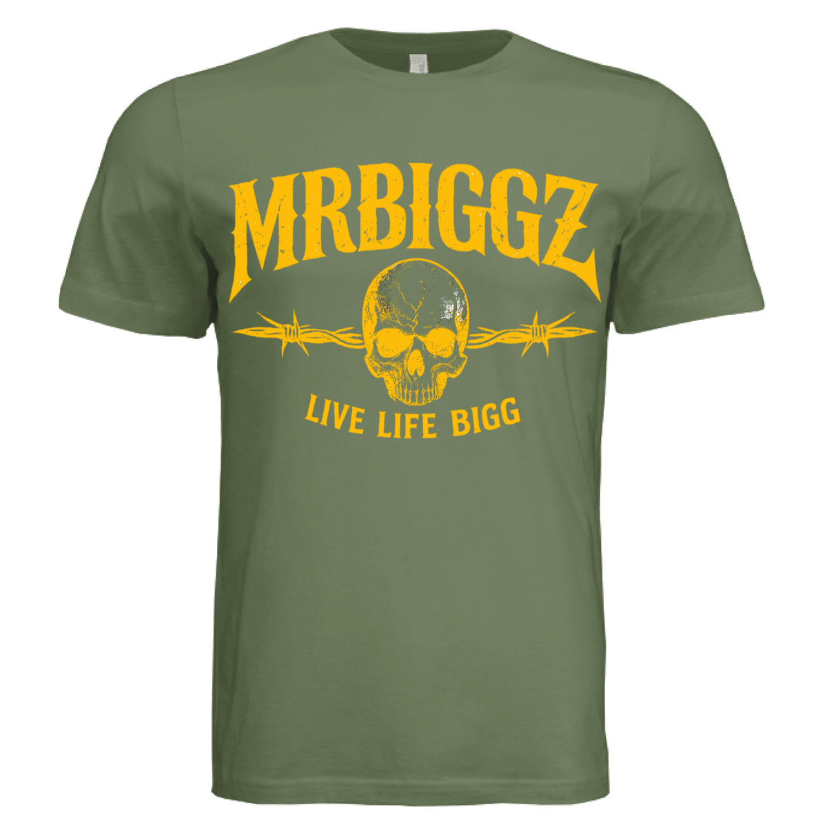 Skull Graphic Gym T-Shirt for Men in Olive - MrBiggz Fitness Shop