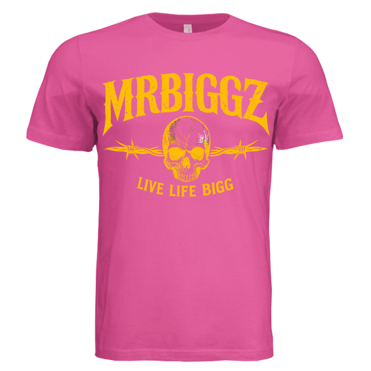 Skull Graphic Gym T-Shirt for Men in Charity Pink - MrBiggz Fitness Shop